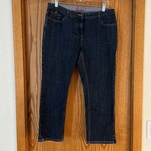 Boden capri pants size 10L denim with stretch EUC